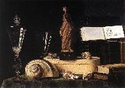 Sebastian Stoskopff Still-Life with Statuette and Shells oil painting
